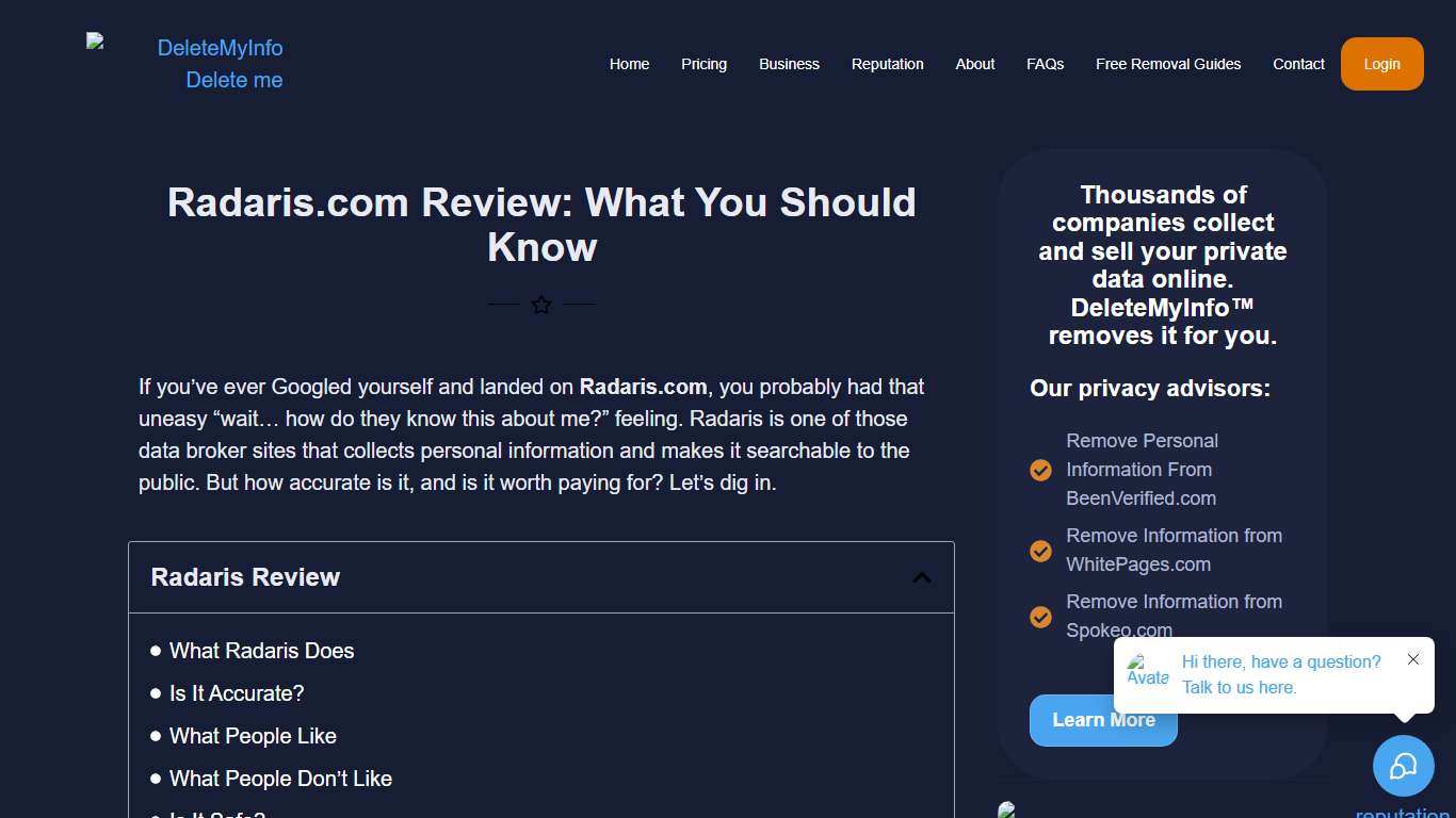 Radaris.com Review: People Search Features & Privacy Risks